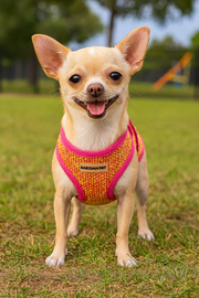 Parisian Pet 'Sport Net Harness' for Dogs & Cats – Comfortable & Adjustable Pet Apparel, Pink Yellow