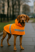 Load image into Gallery viewer, Parisian Pet 'Orange Raincoat' for Dogs & Cats, Waterproof Pet Outerwear, Dog Raincoat for Rain, Pet Rain Protection, Orange