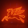 Load image into Gallery viewer, Mobilgas Flying Horse Red Neon Sign Light Glass