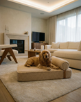 Load image into Gallery viewer, The Modern Day Bed — Boucle Lounge Dog Bed | High-Density Foam, Waterproof Lined, Washable