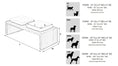 Load image into Gallery viewer, Measurement chart for pet stands with dimensions and animal illustrations.