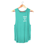 Puppies Make Me Happy Sleeveless Top | Gift for Dog Lovers