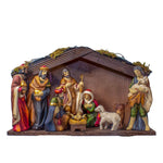 Kurt Adler 1.25-5.25-Inch Porcelain Nativity Figures With Wooden Stable, 9-Pieces