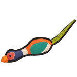 Colorful snake-shaped toy on a white background