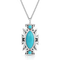 Load image into Gallery viewer, Turquoise necklace from Southlake Paws featuring a large oval stone and intricate silver design on a chain.