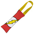 Load image into Gallery viewer, Dog Toy Squeaky Tug Toy - Flash Face + Flash Icon CLOSE-UP Red Yellow