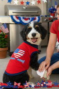 Load image into Gallery viewer, Parisian Pet 'Peace Love Woof' Fun Slogan Dog T-Shirt – Lightweight Cotton Pet Apparel for Dogs & Cats-Valentine's Day
