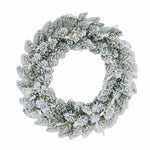 Kurt Adler 18-Inch Battery-Operated Pre-Lit Warm White LED Snow Pine Wreath