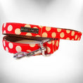 Load image into Gallery viewer, Polka Dot Dog Collars, Leads and Bows on Red - 3 Styles