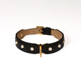 Load image into Gallery viewer, Leather Dog Collar in Black - Pearl, Made in Italy