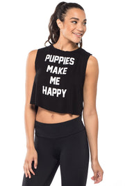 Puppies Make Me Happy | Crop Top Gift For Dog Lovers