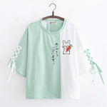 Happy Bunny Lace up Sleeves Shirt