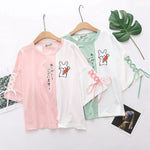 Happy Bunny Lace up Sleeves Shirt