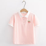 Peach Embroidery Shirt