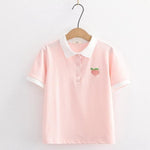 Peach Embroidery Shirt
