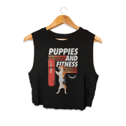 Knockout Puppies Crop Top | Dog-Themed Workout Shirt