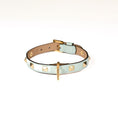 Load image into Gallery viewer, Leather Dog Collar in Cloud - Pyramid, Made in Italy