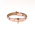 Load image into Gallery viewer, Leather Dog Collar in Pink - Pyramid, Made in Italy