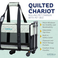 Load image into Gallery viewer, Quilted Chariot Pet Carrier With Removable Wheels and Telescopic Handle
