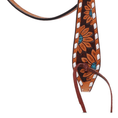 Load image into Gallery viewer, Rafter T Turquoise Sunflower Browband Headstall
