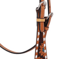 Load image into Gallery viewer, Rafter T Turquoise Sunflower Browband Headstall