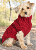 Load image into Gallery viewer, Red Cable Knit Dog Sweater