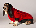 Load image into Gallery viewer, Red Cable Knit Dog Sweater