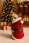 Load image into Gallery viewer, Parisian Pet 'Santa Claus Hoodie' for Dogs and Cats, Dog Christmas Holiday Apparel, Red