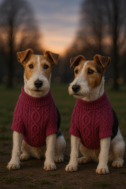 Parisian Pet 'Cable Knit Sweater' - Warm & Stylish Pet Sweater in Raspberry for Dogs & Cats-Valentine's Day