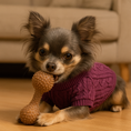 Load image into Gallery viewer, Parisian Pet 'Cable Knit Sweater' - Warm & Stylish Pet Sweater in Raspberry for Dogs & Cats-Valentine's Day