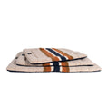 Load image into Gallery viewer, Shinola Brand Stripe Comfort Cushion Berber Dog Bed Oatmeal