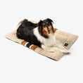 Load image into Gallery viewer, Shinola Brand Stripe Comfort Cushion Berber Dog Bed Oatmeal