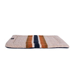 Shinola Brand Stripe Comfort Cushion Berber Dog Bed Oatmeal