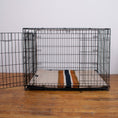 Load image into Gallery viewer, Shinola Brand Stripe Comfort Cushion Berber Dog Bed Oatmeal