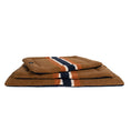 Load image into Gallery viewer, Shinola Brand Stripe Comfort Cushion Berber Dog Bed Rust