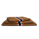 Shinola Brand Stripe Comfort Cushion Berber Dog Bed Rust
