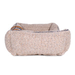 Shinola Brand Stripe Kuddle Berber Dog Bed Oatmeal