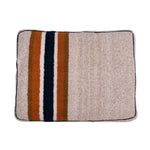 Shinola Brand Stripe Napper Pillow Berber Dog Bed Oatmeal