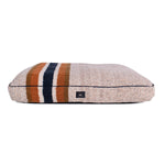 Shinola Brand Stripe Napper Pillow Berber Dog Bed Oatmeal