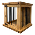 Load image into Gallery viewer, Oasis Small Rustic Dog Wood Kennel in Medium Wax