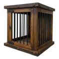Load image into Gallery viewer, Oasis Small Rustic Dog Wood Kennel in Dark Wax - Southlake Paws
