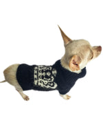 Diana Black & White Crown Turtleneck with Rhinestones