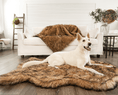 Load image into Gallery viewer, PupRug Faux Fur Orthopedic Dog Bed - Curve Sable Tan