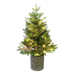 Kurt Adler 32-Inch Northern Light Pot Tree with Fiber-Optics and Warm White LED Lights