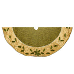 Kurt Adler 54-Inch Green and Gold Holly Leaves Embroidered Treeskirt