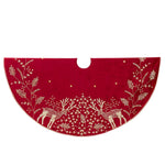 Kurt Adler 50-Inch Reindeer Hand Embroidered Tree Skirt