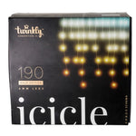 Kurt Adler Twinkly™ 190-Light AWW LED Icicle Light Set