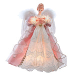 Kurt Adler 14-Inch UL 10-Light Pink and Ivory Angel Tree Topper