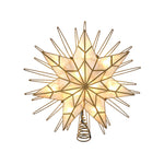 Kurt Adler 14-Inch 10-Light 7-Point LED Gold Glittered Star Tree Topper
