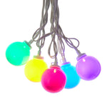 Kurt Adler 11.5-Foot UL 10-Light Multicolor LED Opaque G50 Light Set With White Wire